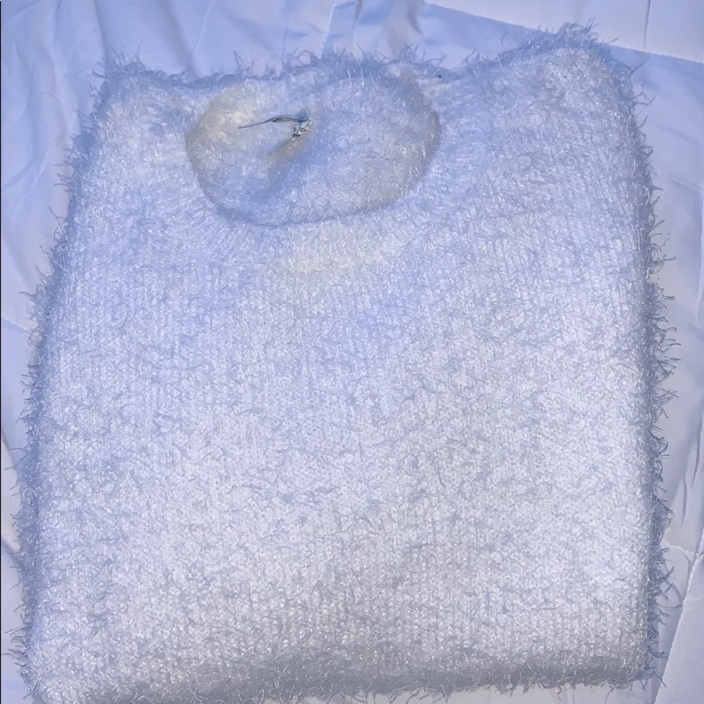 Fuzzy White Sweater